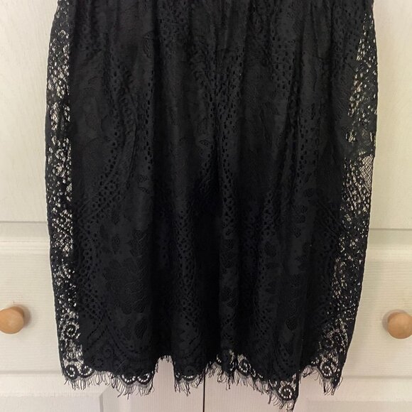 Miami Black Eyelash Edge Lace Sleeveless Fit & Flare Cocktail Mini Dress Small - Picture 5 of 10